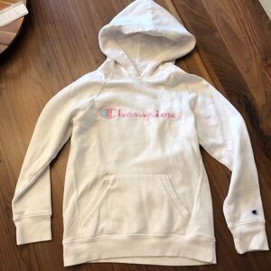 Girls Champion Hoodie Size M White